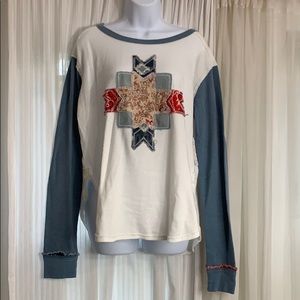 NWT Free People Lone Star Patch Long Sleeved Thermal